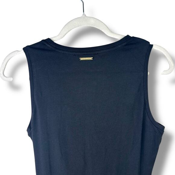 Michael Michael Kors NWT Basics Black Ruched Draped Asymmetrical Midi Dress XS - Picture 7 of 9